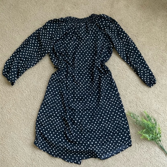 Anthropologie Maeve Preparation Navy Dot Dress - Picture 3 of 5